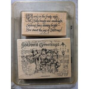 Vintage 2004 Stampin Up Christmas Carolers - Rare And Retired Set - Gently Used